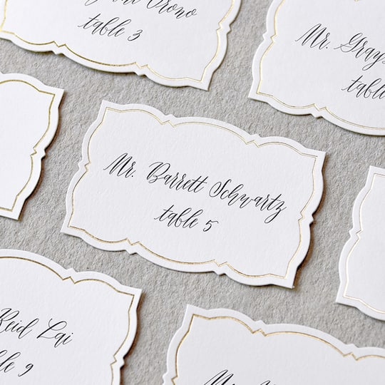 6 Packs: 50 ct. (300 total) Ornate Gold Border Place Cards by Celebrate It™